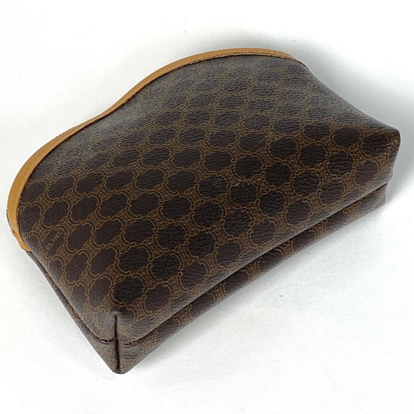 Celine makeup patterned Macadam cosmetic brown pouch canvas - Picture 1 of 6